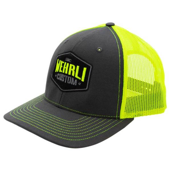 Wehrli Custom Fabrication - Wehrli Custom Fabrication Snap Back Hat Charcoal/Neon Yellow Badge - WCF100838
