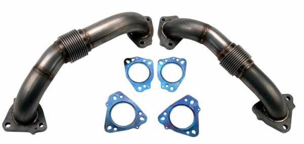 Wehrli Custom Fabrication - Wehrli Custom Fabrication 2017-2024 L5P Duramax 2" Stainless Up Pipe Kit for OEM Manifolds w/ Gaskets - WCF100624
