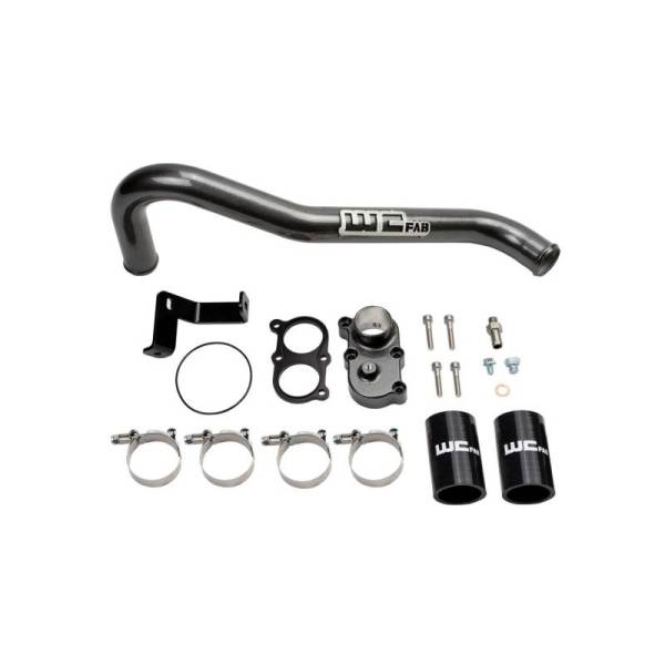 Wehrli Custom Fabrication - Wehrli Custom Fabrication 2006-2010 LBZ/LMM Duramax Top Outlet Billet Thermostat Housing and Upper Coolant Pipe Kit - WCF100420