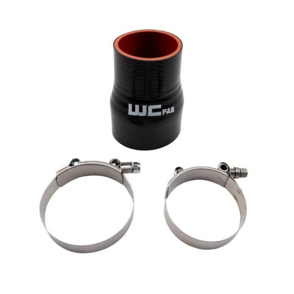 Wehrli Custom Fabrication - Wehrli Custom Fabrication 2.375" x 3" ID Straight Reducer 4.5" Long Silicone Boot and Clamp Kit - WCF207-105