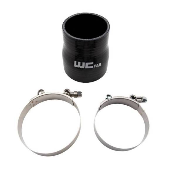 Wehrli Custom Fabrication - Wehrli Custom Fabrication 3" x 3.5" ID Straight Reducer x 4" Long Silicone Boot and Clamp Kit - WCF207-115
