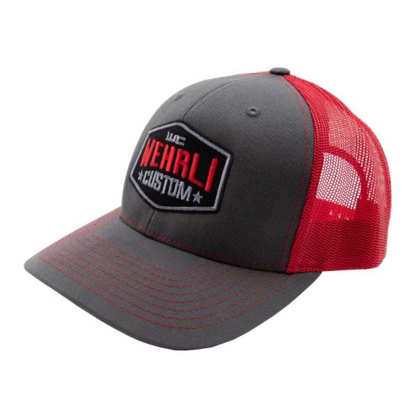 Wehrli Custom Fabrication - Wehrli Custom Fabrication Snap Back Hat Charcoal/Red Badge - WCF100626