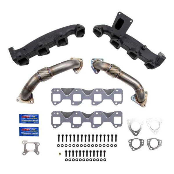 Wehrli Custom Fabrication - Wehrli Custom Fabrication 2017-2024 L5P Duramax Billet Exhaust Manifold & 2" Stainless Up Pipe Kit - WCF100226