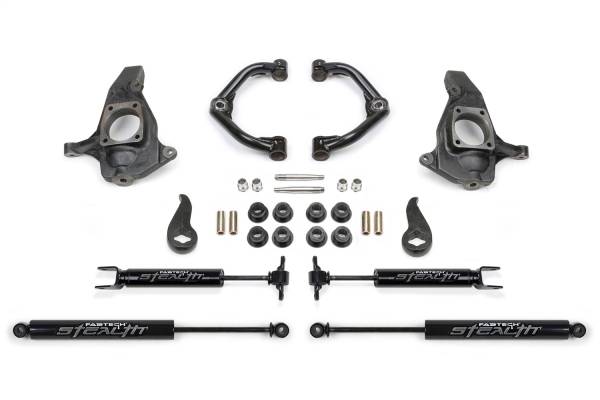 Fabtech - Fabtech Uniball Control Arm Lift System w/Stealth Monotube Shocks 4 in. Lift Incl. Uniball Control Arm - K1064M