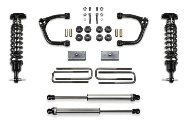 Fabtech - Fabtech Uniball UCA Lift System w/Shocks 3 in. Lift w/Front Dirt Logic 2.5 Coilover And Rear Dirt Logic 2.25 Shocks - K1167DL
