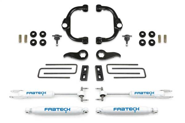 Fabtech - Fabtech Ball Joint UCA Lift System w/Shocks 3.5 in. Lift w/Front And Rear Performance Shocks Incl. PN [FTS21276/FTS755/FTSNK21/FTS7341/FTS7299] - K1179