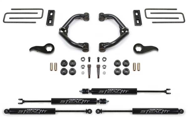 Fabtech - Fabtech Uniball UCA Lift System w/Shocks 3.5 in. Lift w/Front And Rear Stealth Shocks Incl. PN [FTS21275/FTS755/FTSBK21/FTS6341/FTS6019] - K1181M