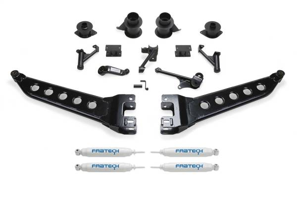 Fabtech - Fabtech Radius Arm Lift System w/Performance Shocks 5 in. Lift Incl. Front/Rear Performance Shocks Side Plates Spacers Front Bump Extensions - K3068