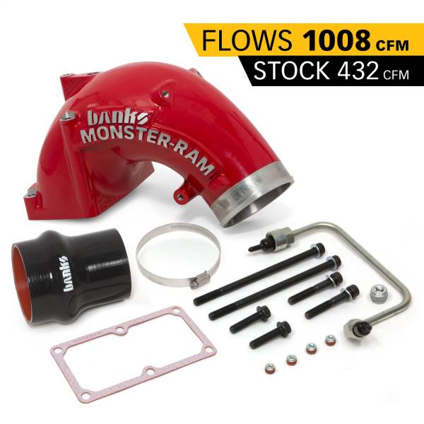 Banks Power - Banks Power Monster-Ram Intake Sys w/Fuel Line and 4in. to 3.5in. Hump Hose-2007-18 Dodge/RAM 6.7L  4.0in.  Red - 42790-PC