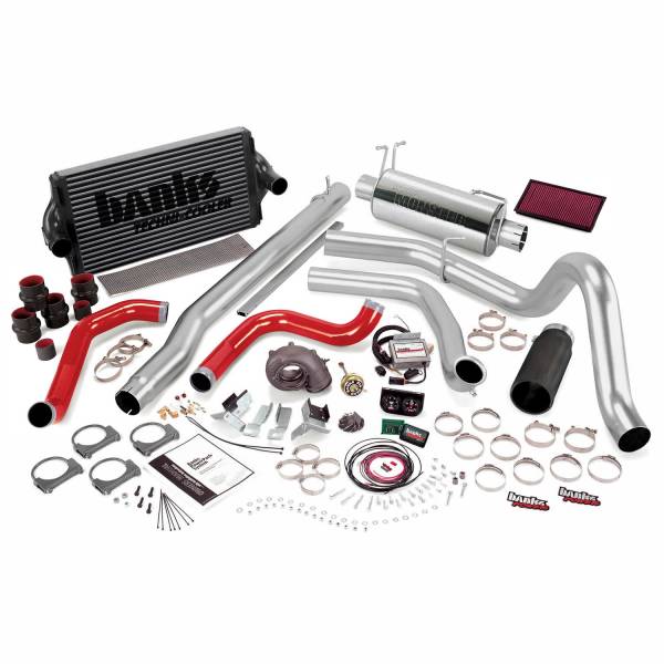 Banks Power - Banks Power PowerPack System  Single Exh  S/S-Black Tip-1999.5-2003 Ford 7.3L F250/350  Auto - 47556-B