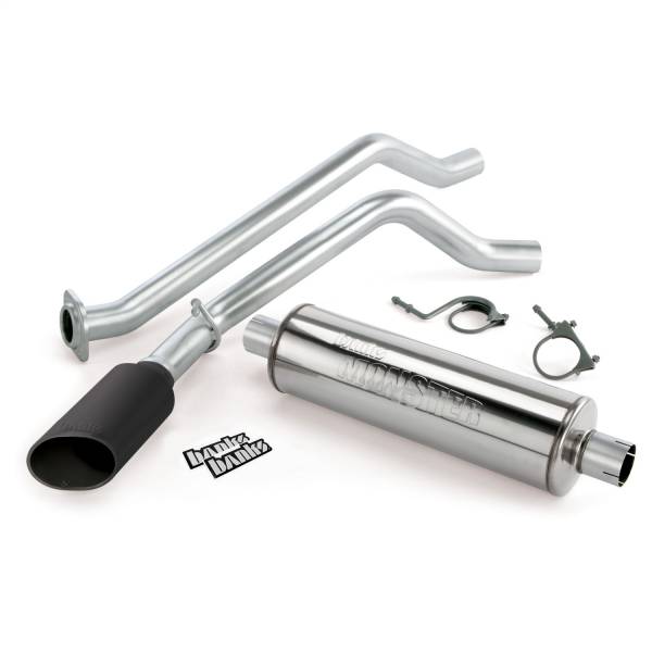 Banks Power - Banks Power Monster Exhaust System  Single-Side Exit  S/S-Black Tip-2014-18 Chevy 5.3L  ECRB-CCRB  FFV - 48355-B