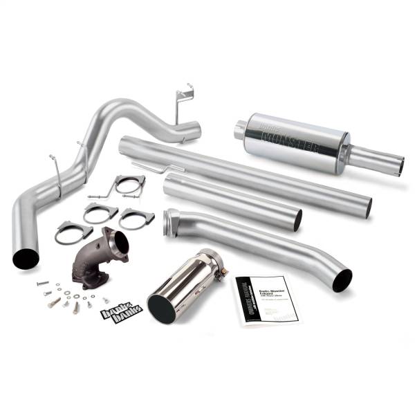 Banks Power - Banks Power Monster Exhaust W/Power Elbow  S/S-Chrome Tip-1998-02 Dodge 5.9L Std Cab - 48637
