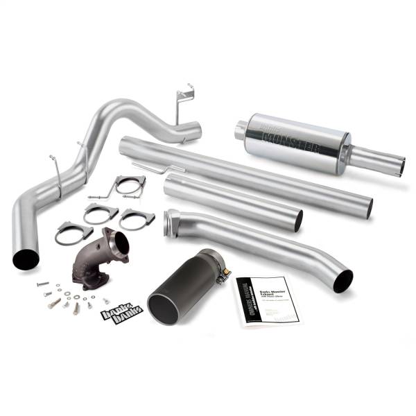 Banks Power - Banks Power Monster Exhaust W/Power Elbow  S/S-Black Tip-1998-02 Dodge 5.9L Ext Cab - 48638-B
