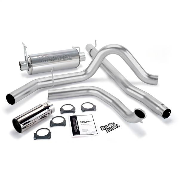 Banks Power - Banks Power Monster Exhaust System  S/S-Chrome Tip-1999-03 Ford 7.3L W/O Cat Conv - 48656