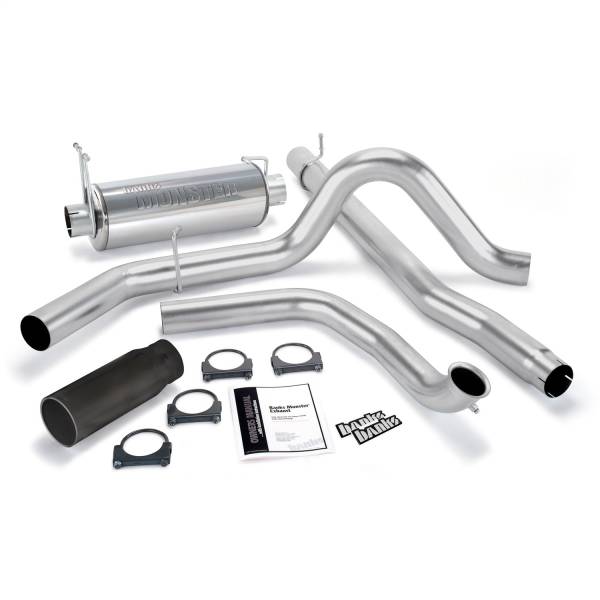 Banks Power - Banks Power Monster Exhaust System  S/S-Black Tip-1999-03 Ford 7.3L W/O Cat Conv - 48656-B