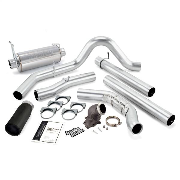 Banks Power - Banks Power Monster Exhaust W/Power Elbow  S/S-Black Tip-1999-03 Ford 7.3L W/O Cat Conv - 48659-B