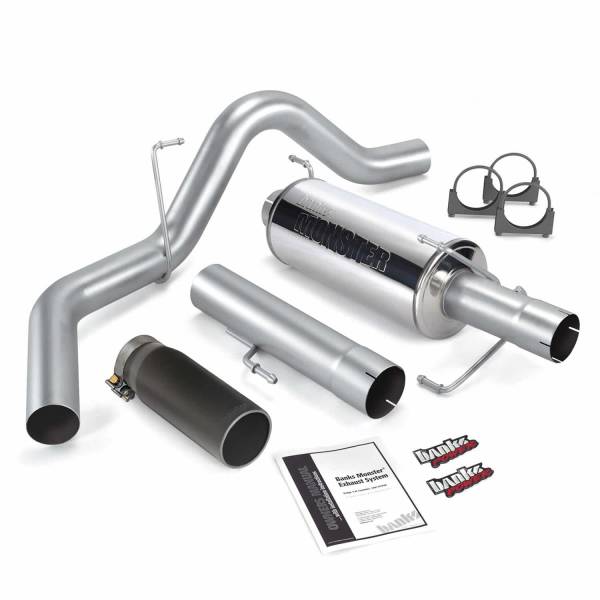 Banks Power - Banks Power Monster Exhaust System  S/S-Black Tip-2004-07 Dodge 5.9L 325Hp  SCLB/CCSB - 48700-B