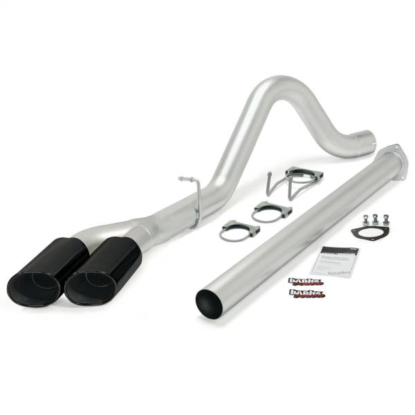 Banks Power - Banks Power Monster Exhaust  Sngl-Dual  S/S-Black Tips-11-13 Ford 6.7L F250-350/2014 F-450 CCSB-CCLB - 49789-B