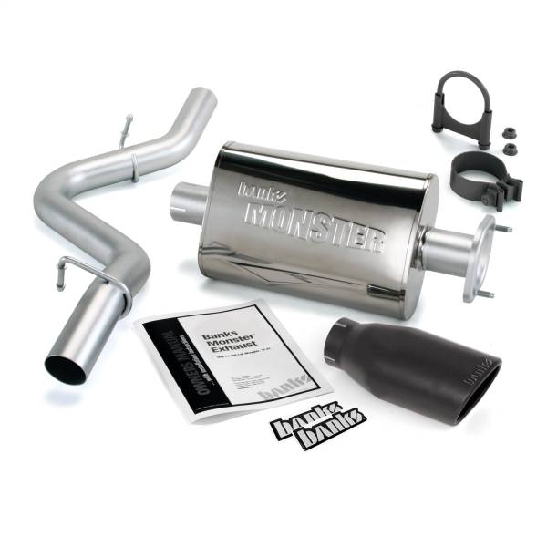 Banks Power - Banks Power Monster Exhaust System  S/S-Black Tip-2004-06 Jeep 4.0L Wrnglr Unltd - 51315-B