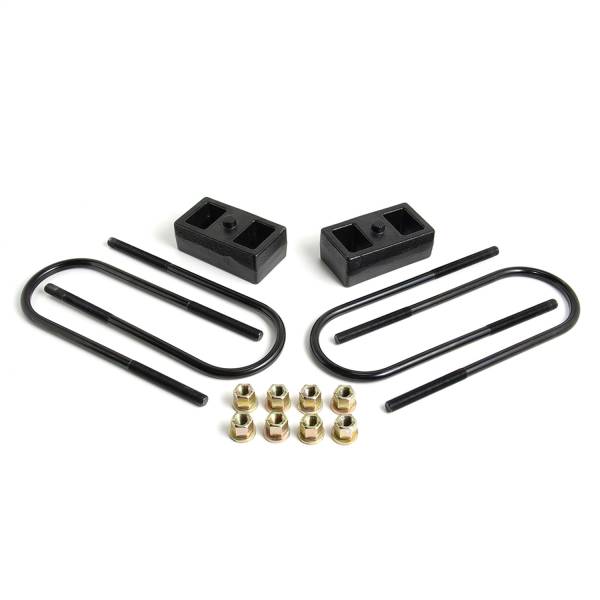 ReadyLift - ReadyLift Rear Block Kit 2 in. Cast Iron Blocks Incl. Integrated Locating Pin E-Coated U-Bolts Nuts/Washers For Use w/o Top Mounted Overloads - 66-1202