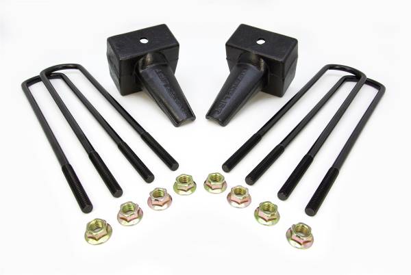 ReadyLift - ReadyLift Rear Block Kit 5 in. Tapered Cast Iron Blocks Incl. Integrated Locating Pin E-Coated U-Bolts Nuts/Washers - 66-2025