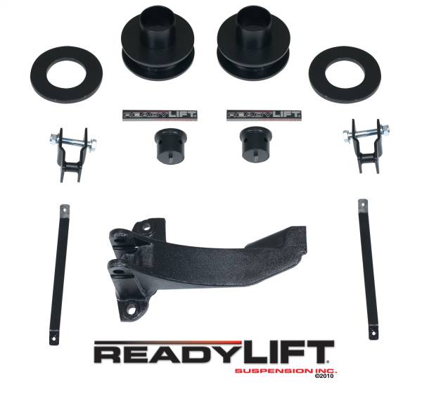 ReadyLift - ReadyLift Front Leveling Kit 2.5 in. Lift w/Coil Spacers/Track Bar Relocation Bracket/Sound Isolators/Shock Extensions/Bump Stop Extensions - 66-2516