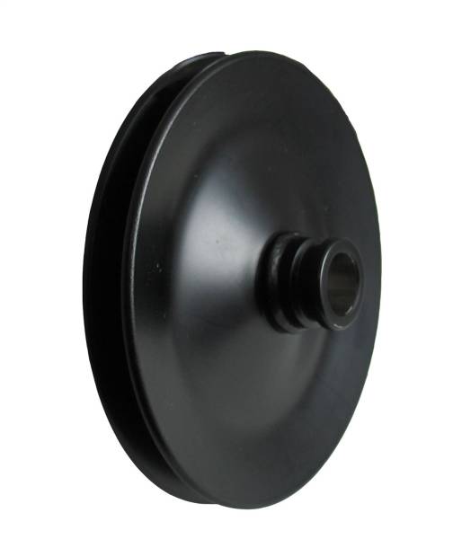 Borgeson - Borgeson Power Steering Pump Pulley 5-1/2in. Diameter Painted Black 1-Row Press-on - 801105