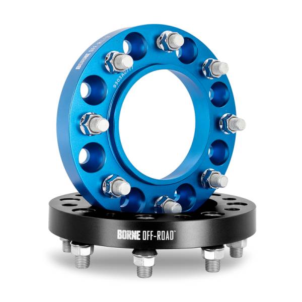Mishimoto - Mishimoto Borne Off-Road Wheel Spacers - 8X165.1 / 121.3 / 38.1 M14 - Blue - BNWS-006-381BL
