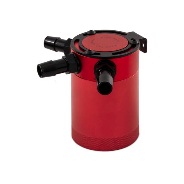 Mishimoto - Mishimoto Compact Baffled Oil Catch Can 3-Port - Red - MMBCC-CBTHR-RD