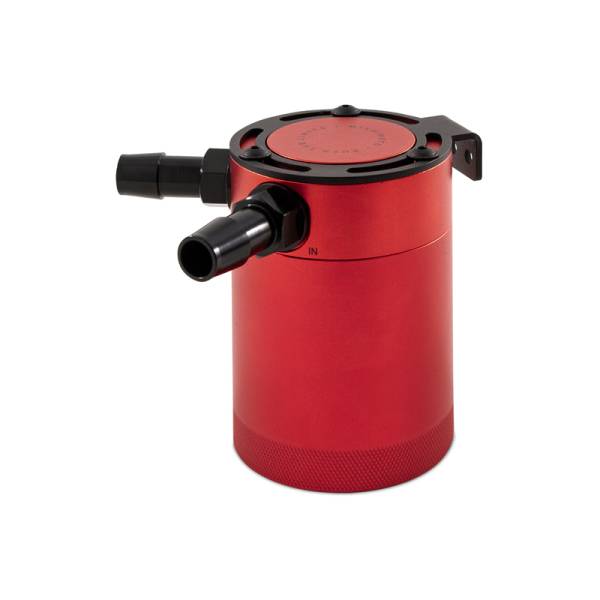 Mishimoto - Mishimoto Compact Baffled Oil Catch Can - 2-Port - Red - MMBCC-CBTWO-RD