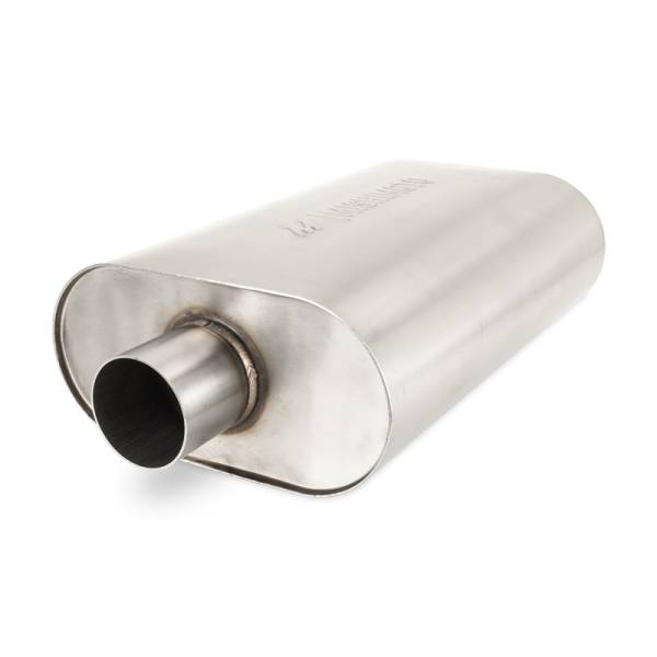 Mishimoto - Mishimoto Universal Muffler with 2.5in Center Inlet/Outlet - Brushed - MMEXH-MF-25CCBR