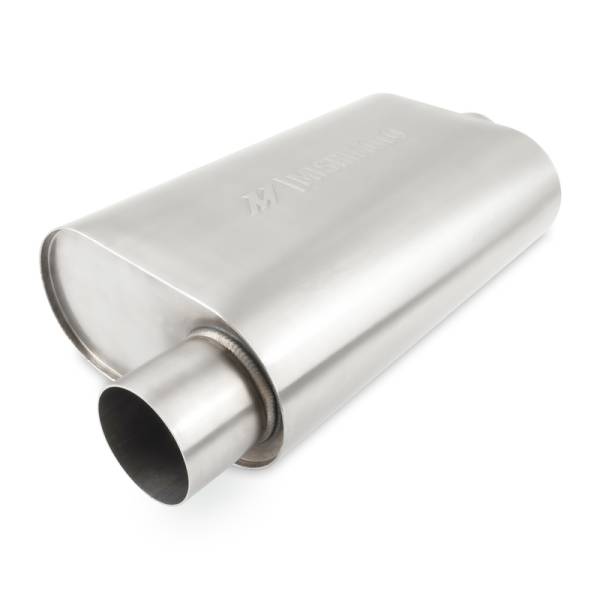 Mishimoto - Mishimoto Universal Muffler with 3.0in Offset Inlet/Outlet - Brushed - MMEXH-MF-3COBR