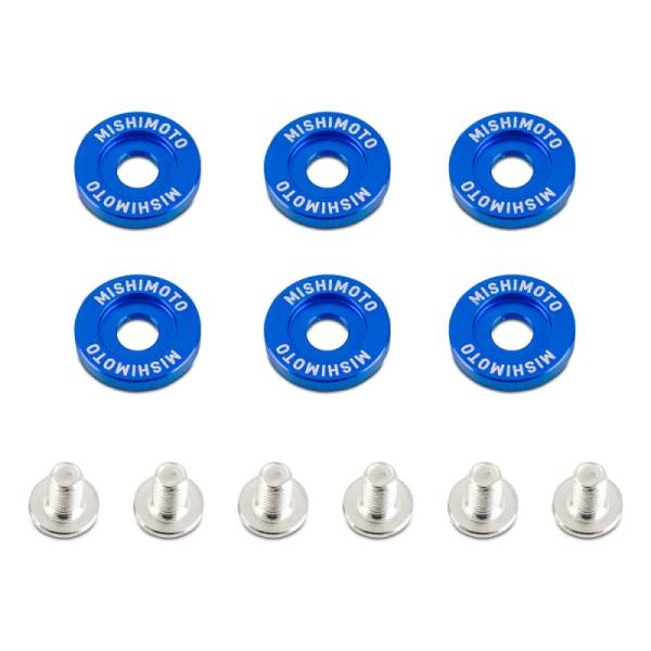 Mishimoto - Mishimoto Large Fender Washer Kit (6pcs) - Blue - MMFW-LG-6BL