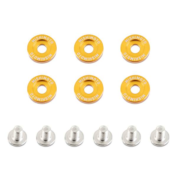 Mishimoto - Mishimoto Small Fender Washer Kit (6pcs) - Gold - MMFW-SM-6GD