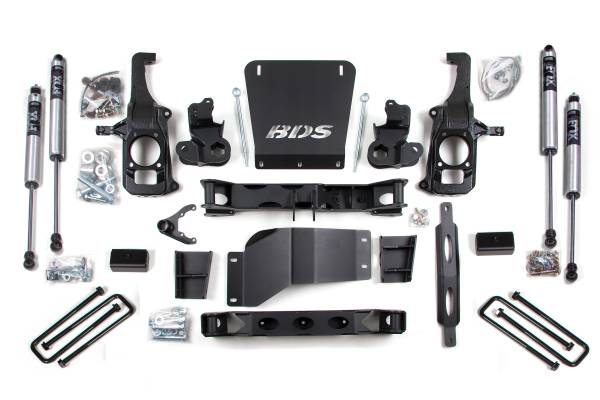 BDS Suspension - BDS Suspension 11-19 GM HD 6.5/3 High clearance block  with overload - BDS199FS