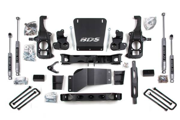 BDS Suspension - BDS Suspension 11-19 GM HD 6.5/3 High clearance block  with overload - BDS199H