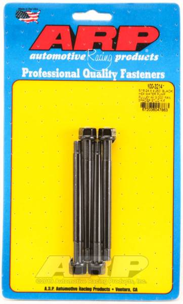 ARP - ARP 5/16-24 X 4.250 Black Hex Water Pump Pulley w/ 3.000in Fan Spacer Stud Kit - 100-3214
