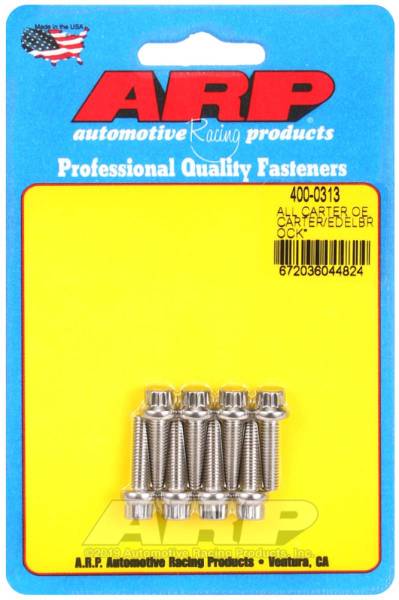 ARP - ARP All Carter OE/Carter/Edelbrock (Performer and Thunder Series) Carburetor Bolt Kit - 400-0313