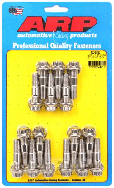 ARP - ARP M10 x 1.25 x 48 Stainless Steel 12pt Broached Stud Kit (16/pkg) - 400-8036