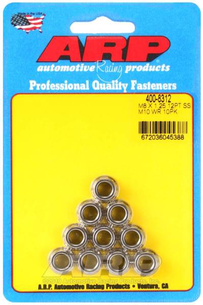 ARP - ARP M8 x 1.25 12pt SS Nut Kit - 400-8312