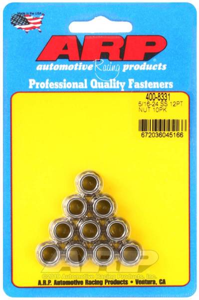 ARP - ARP 5/16-24 SS 12pt Nut Kit - 400-8331