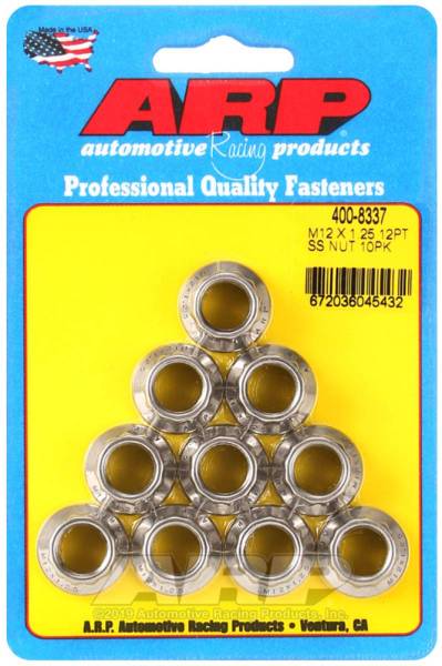 ARP - ARP M12 x 1.25 M14 WR 12pt Nut Kit - 10 Pack - 400-8337