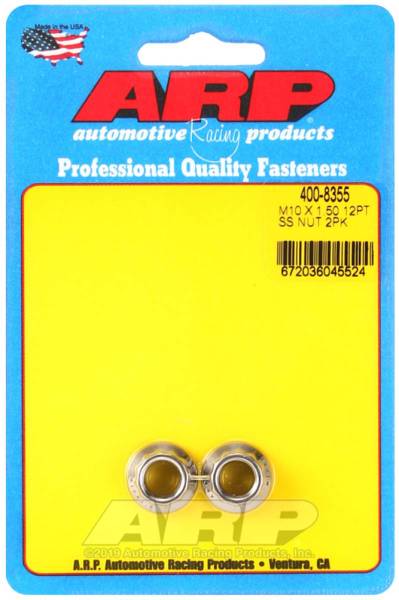 ARP - ARP M10 X 1.50 SS 12mm socket 12pt Nut Kit (2-pack) - 400-8355