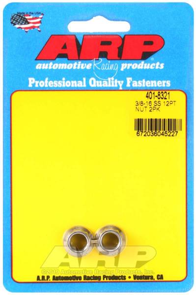 ARP - ARP 3/8-16 SS 12pt Nut Kit - 401-8321
