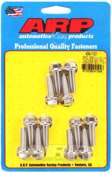 ARP - ARP SBC/GENIII LS 1/4 Flange SS Hex Header Bolt Kit - 434-1101