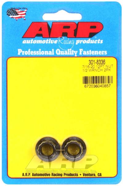 ARP - ARP 7/16in-20 1/2 Socket 12pt Nut Kit 2 Pack - 301-8336