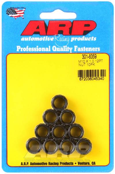 ARP - ARP M10 x 1.00 12-Point Nut Kit (Pack of 10) - 301-8359