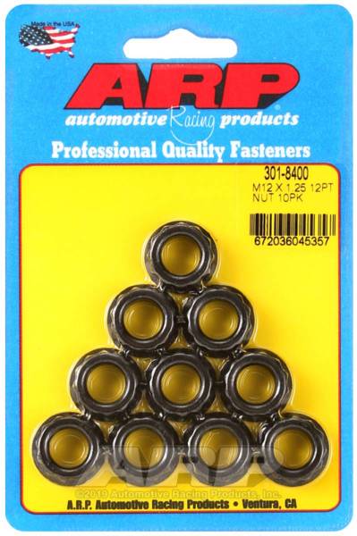 ARP - ARP 12mm x 1.25 16mm Socket 12pt Nut Kit (10 pack) - 301-8400