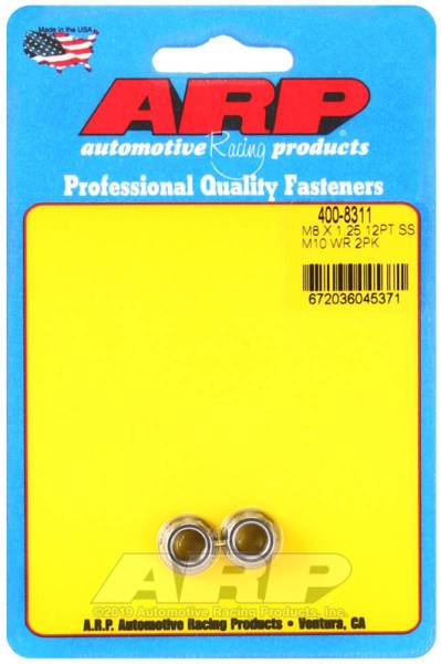 ARP - ARP M8 x 1.25 M10 WR 12pt Stainless Steel Nut Kit - 400-8311