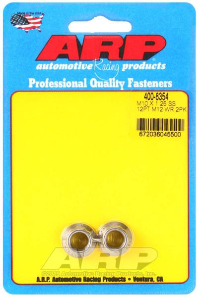 ARP - ARP M10 X 1.25 SS 12mm socket 12pt Nut Kit - 400-8354